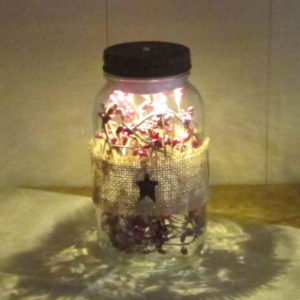 Country Primitive Night-Light Front Lit Up