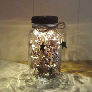 Rustic Stars Night Light Front Lit Up